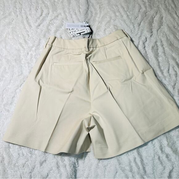 41 Hawthorn Size 4 Becca high rise Cream Chino pleated Shorts NWT career casual - Picture 3 of 12